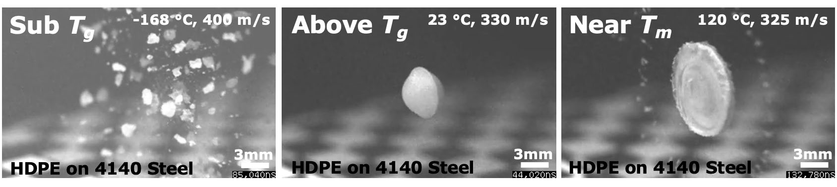 Features of deformation are visible at macro scales
