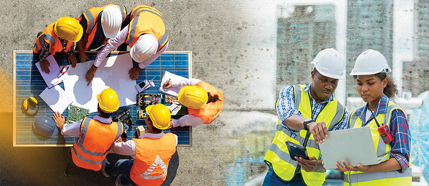 construction workers on site