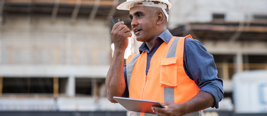 construction manager at work site