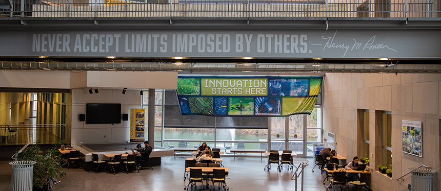 lobby area of Engineering Hall