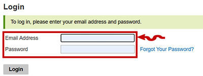This is a cppy of the login section of the application. it displays the boxes for email address and Password