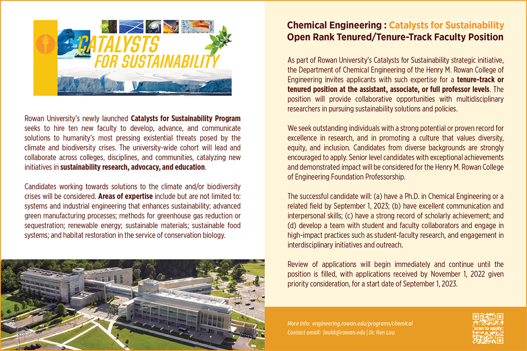 ChE Faculty Position - Sustainability