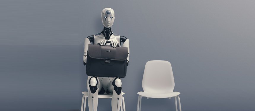 robot sitting in chair next to empty chair