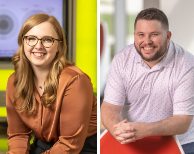 Cassandra Jamison (left) and Justin Major are 2024 Engineering Unleashed Fellows.