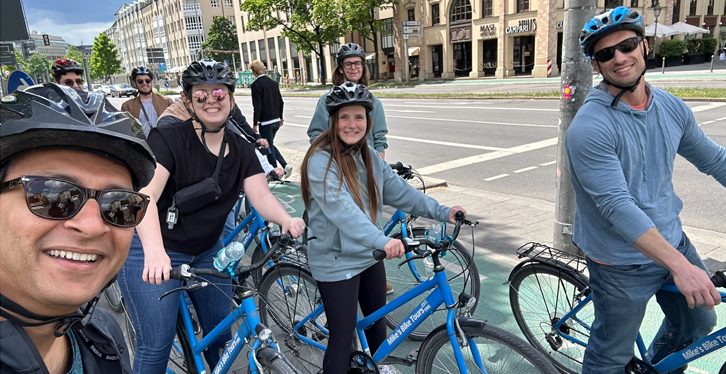 students on bikes at previous study abroad in Germany